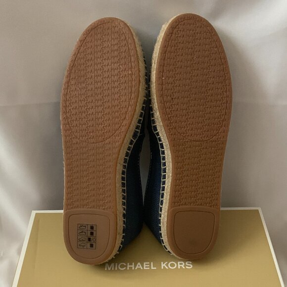 MICHAEL KORS Hastings Denim Espadrille Flats in Medium Blue Wash Sz 8.5M - Picture 7 of 8